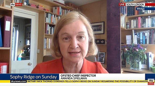 Chief Inspector of schools Amanda Spielman today said that a reduction in the two-metre rule - currently being mooted for shops - would help ease the strain on classrooms