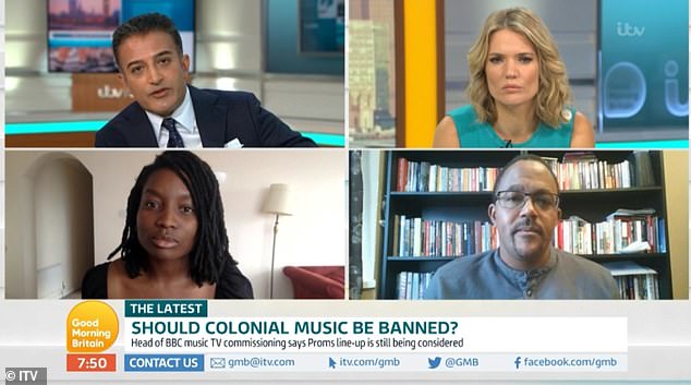 Professor of Black Studies Kehinde Andrews clashed with campaigner Inaya Folarin Iman on Good Morning Britain today during a debate over whether songs like Land of Hope and Glory and Rule Britannia should be left out of BBC Proms